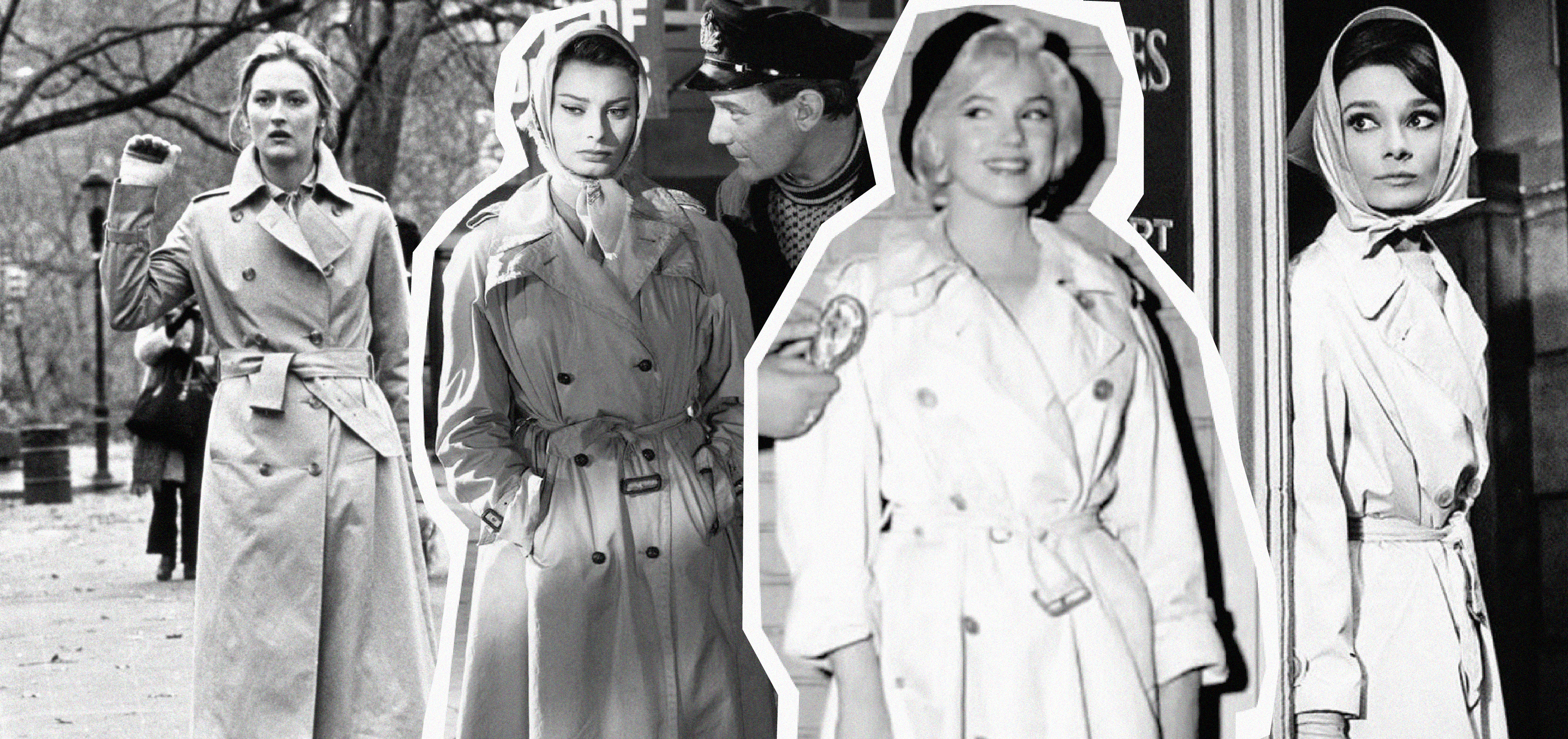 Trench-coat FINERY Neuf Avec étiquette - Couleur Noir & Blanc, Taille 10 (UK), Longueur Longue, Ceinturé - Magnifique !