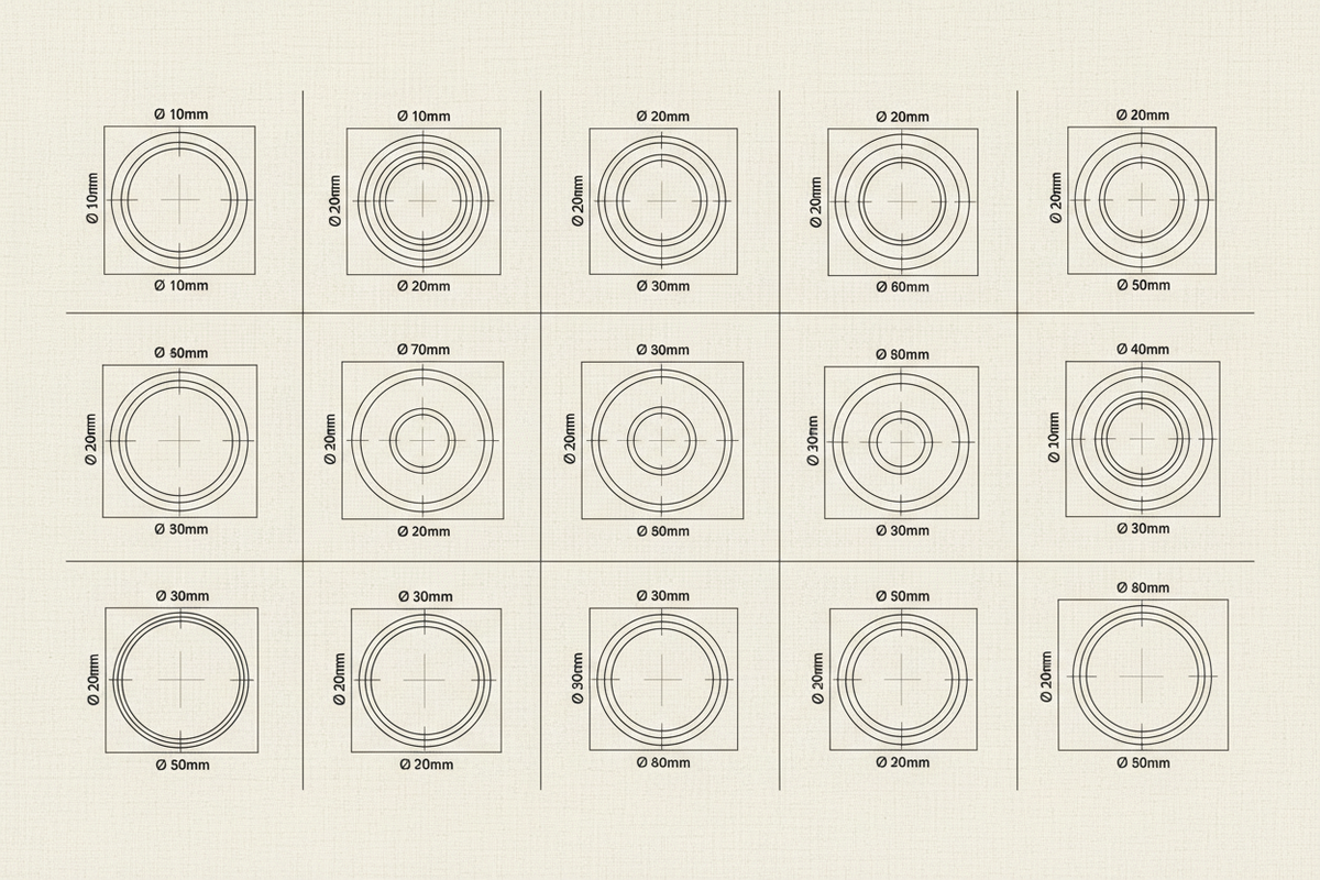Measuring ring sizes with various diameter options for how to find your ring size.