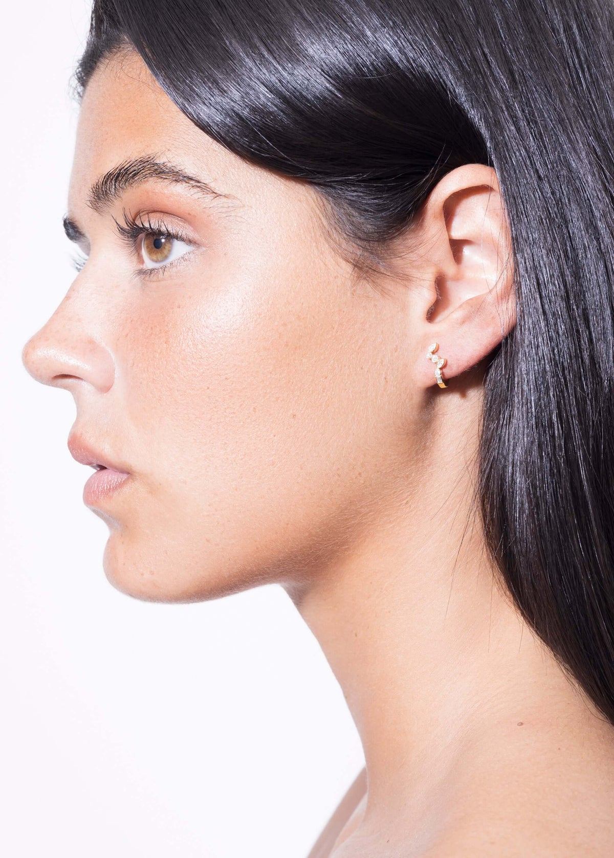 boucles d'oreilles créoles diamant dansant 18k