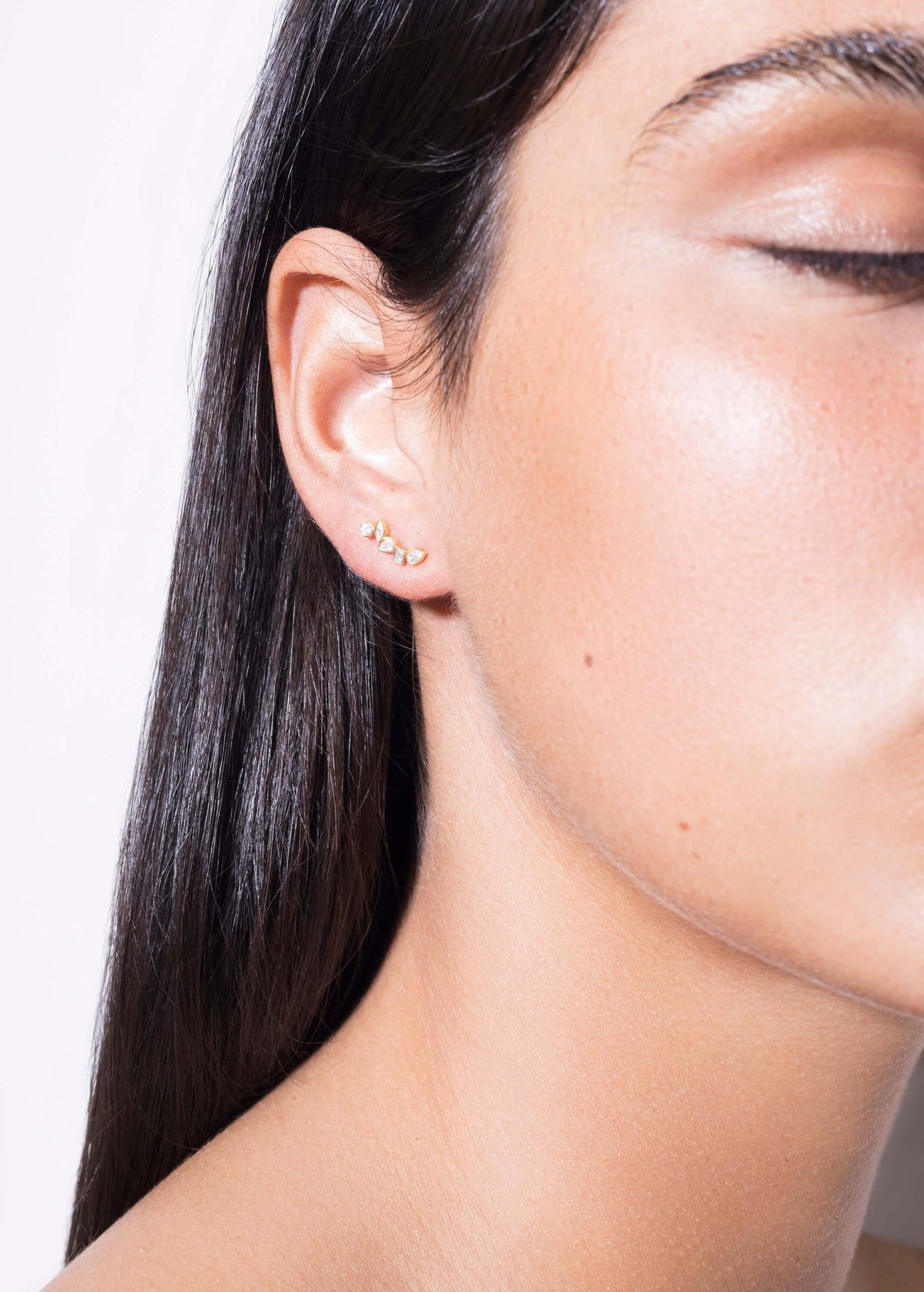 boucles d'oreilles flottantes en diamant 18k