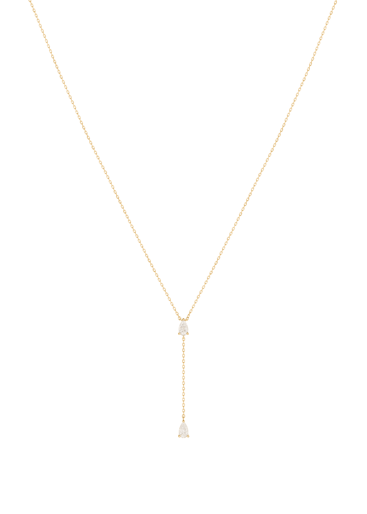 collier 18 carats avec deux diamants liés Colliers