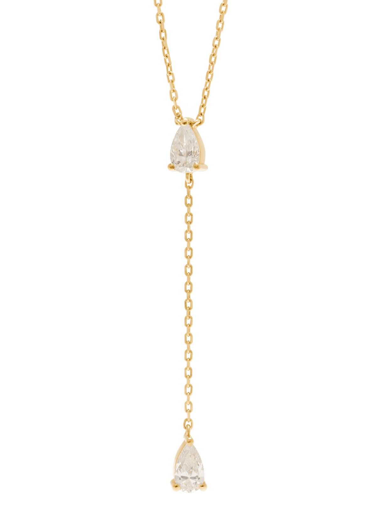 collier 18 carats avec deux diamants liés Colliers