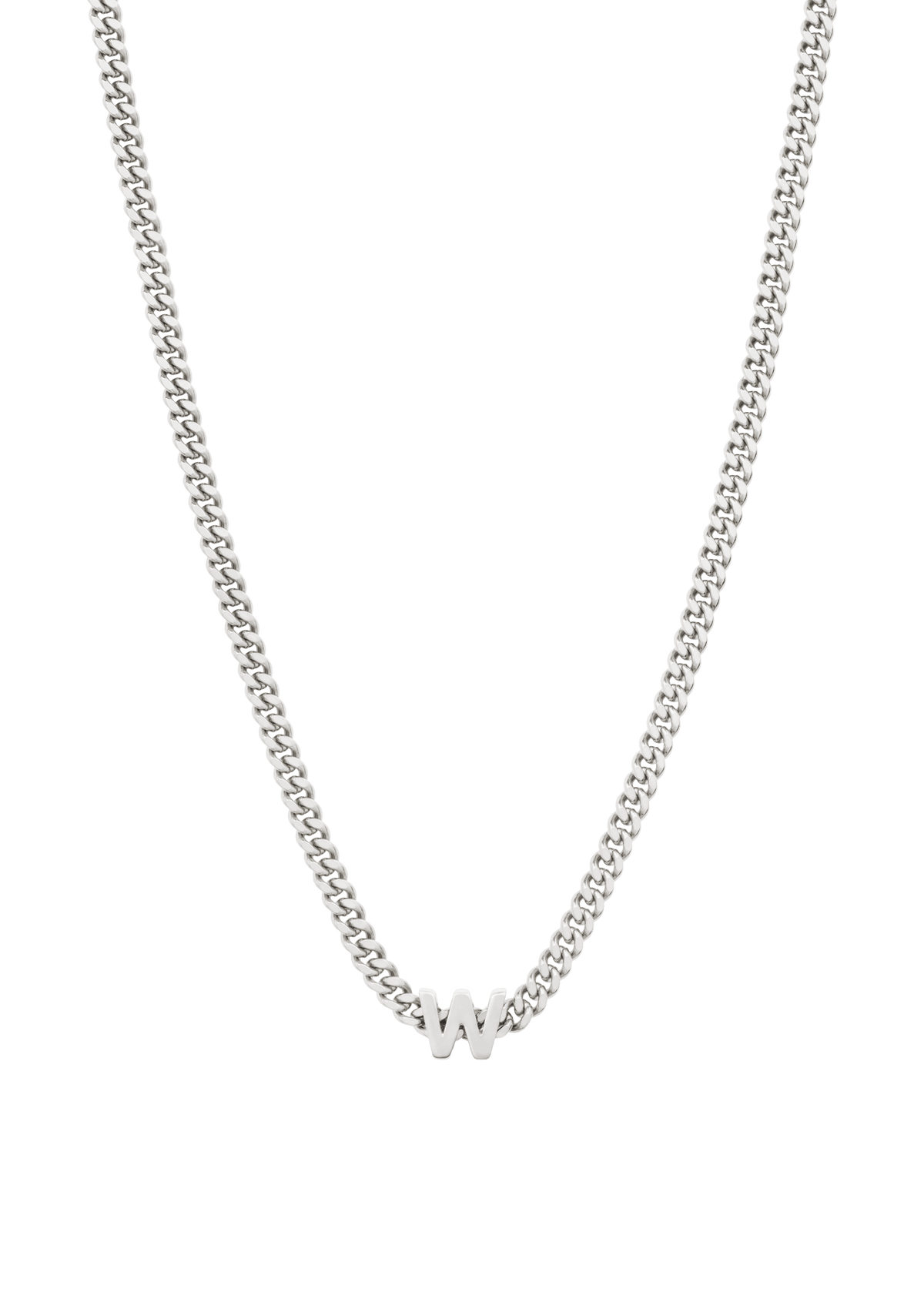 alphabet necklace with pendant W Necklaces