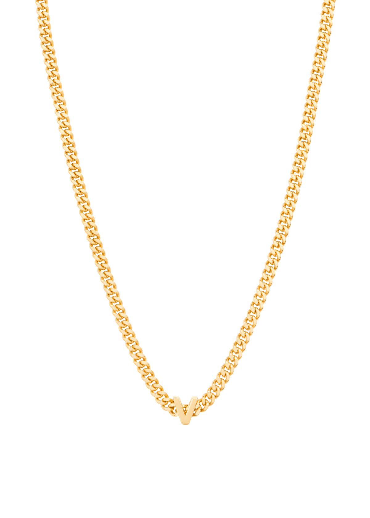 collier alphabet avec pendentif V Colliers