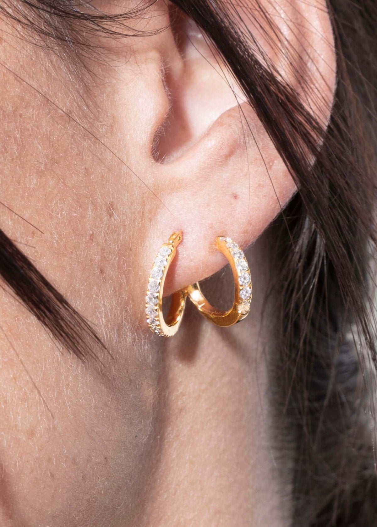 boucles d'oreilles amina à double couche