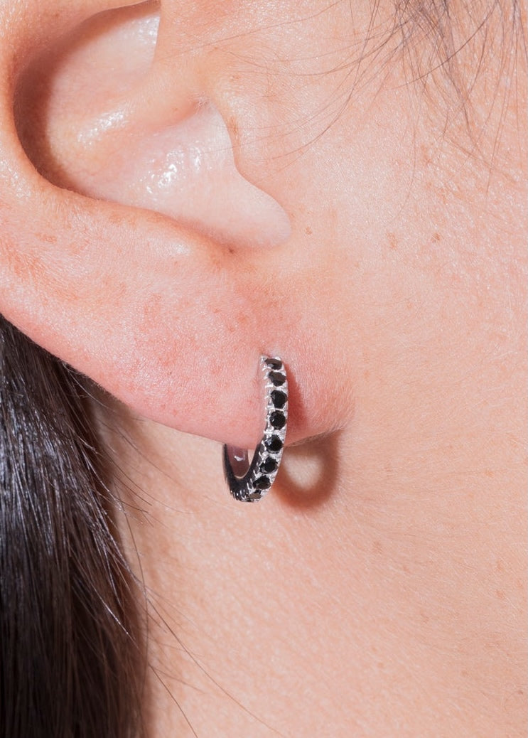 amina earrings black hoop