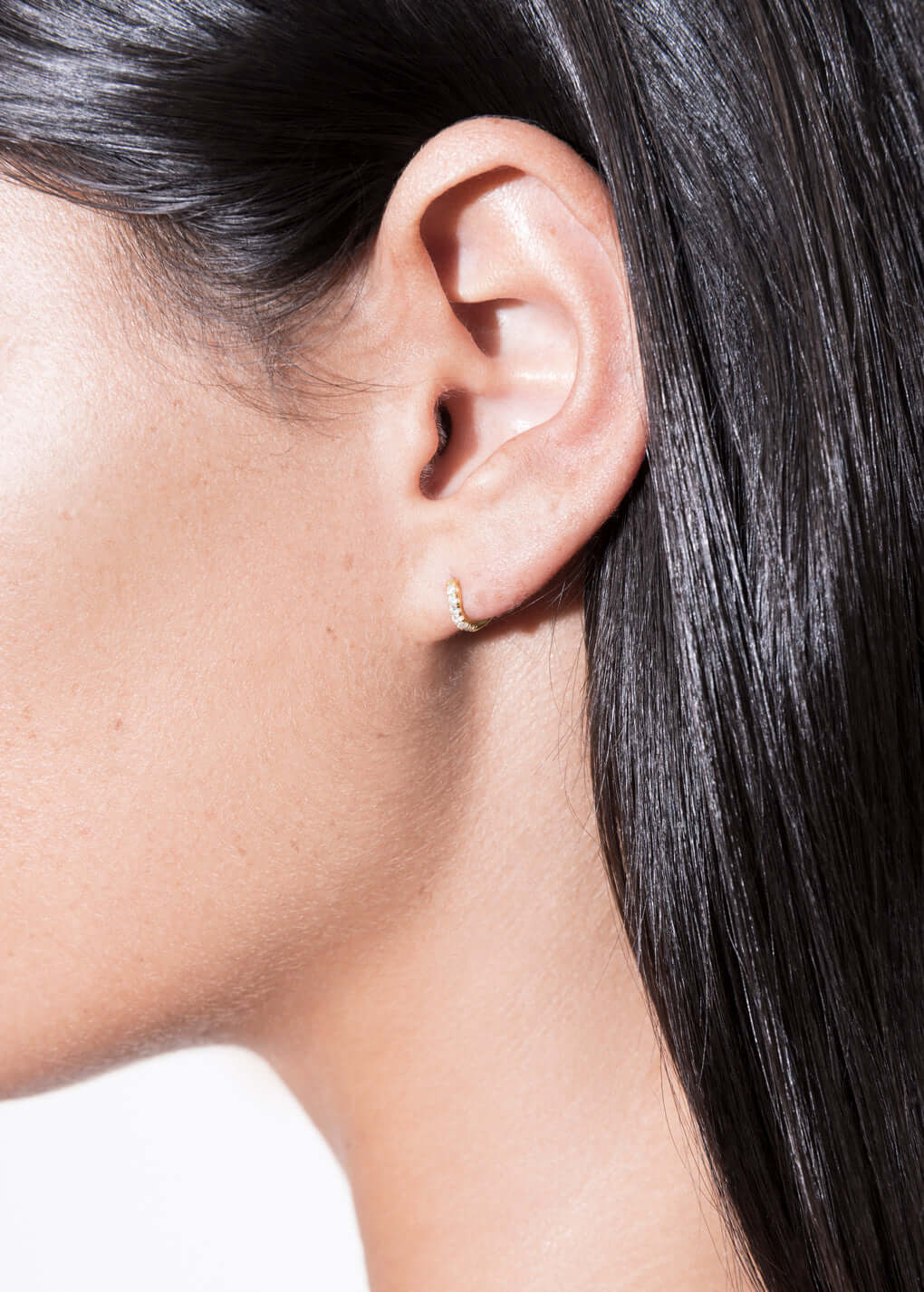 boucles d'oreilles créoles cate 5 mm en diamant 18k