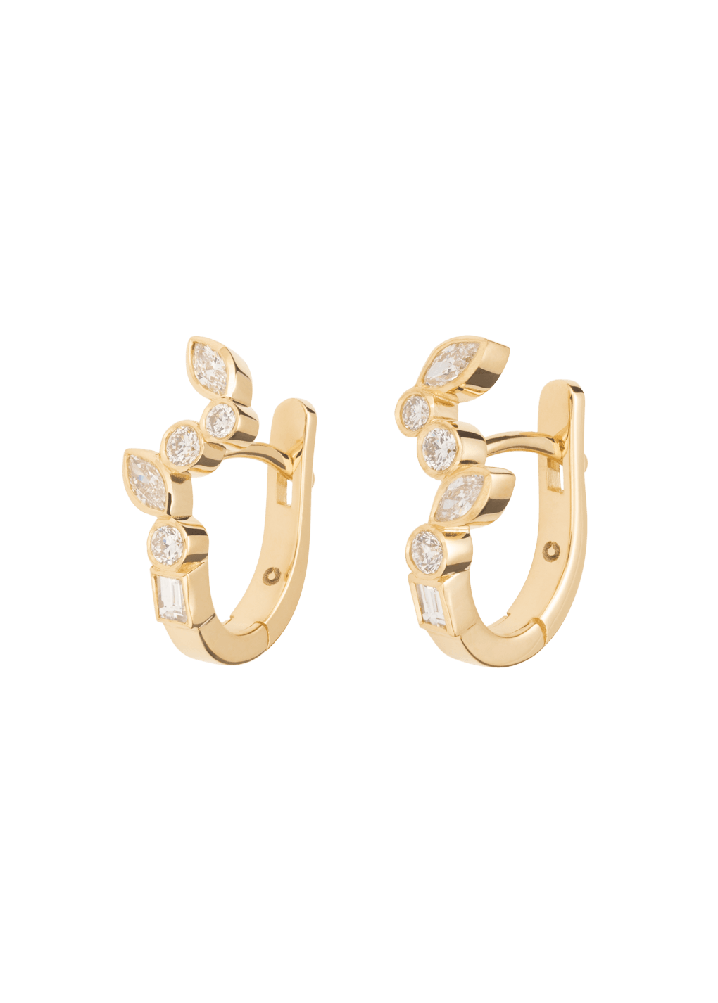 boucles d'oreilles créoles diamant dansant 18k