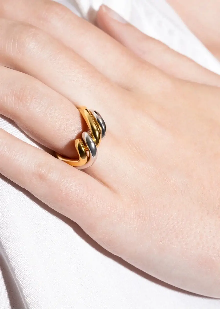 bague double bicolore Anneaux