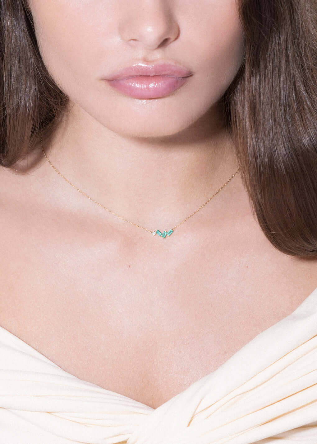 collier en émeraude et diamant 18 carats Colliers