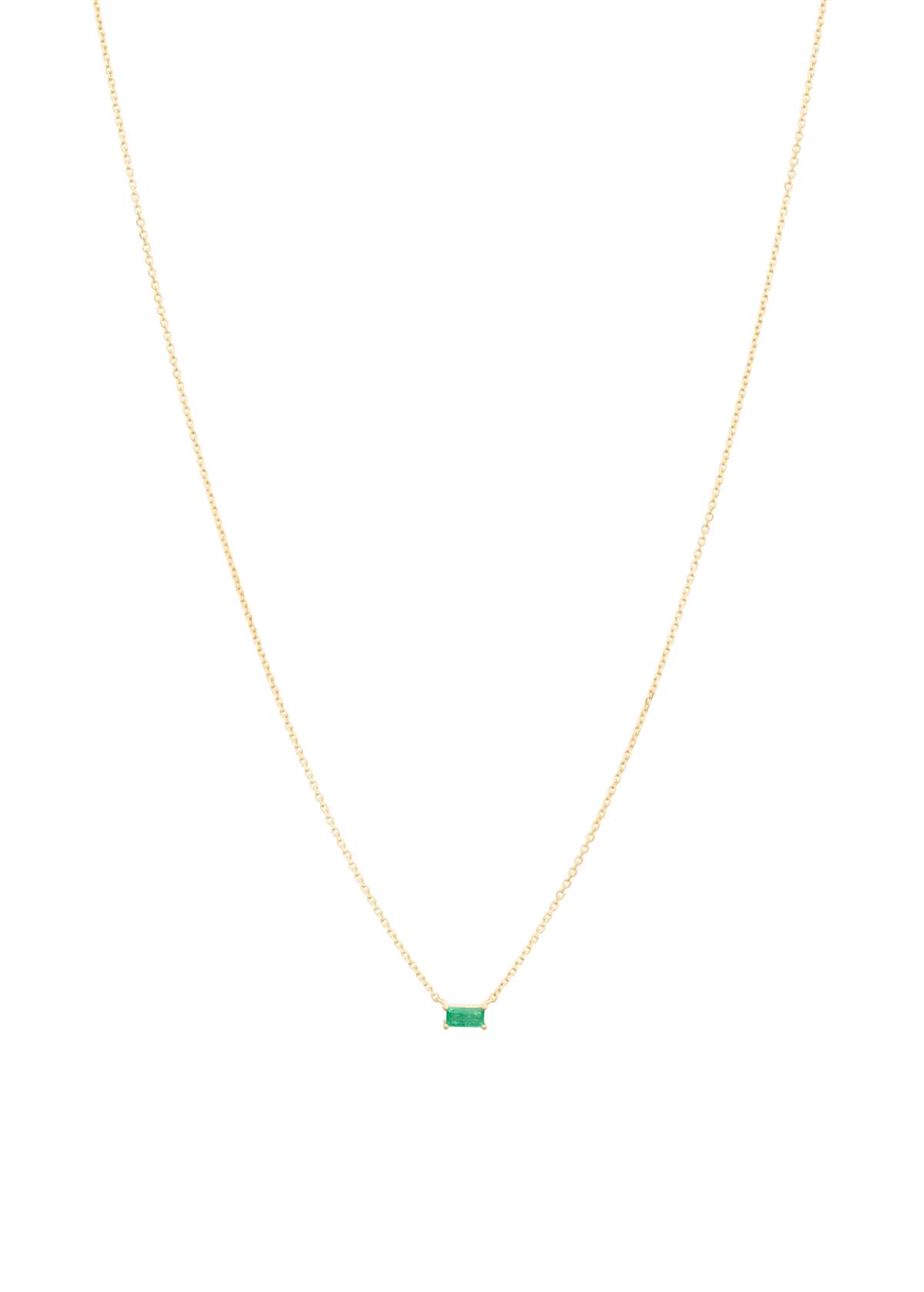 Emerald Baguette 18k Necklace Necklaces