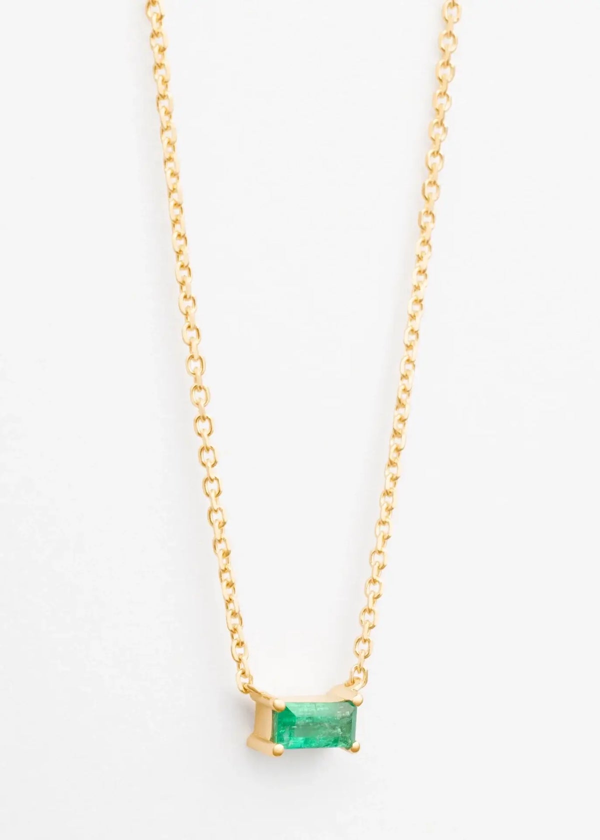 Emerald Baguette 18k Necklace Necklaces
