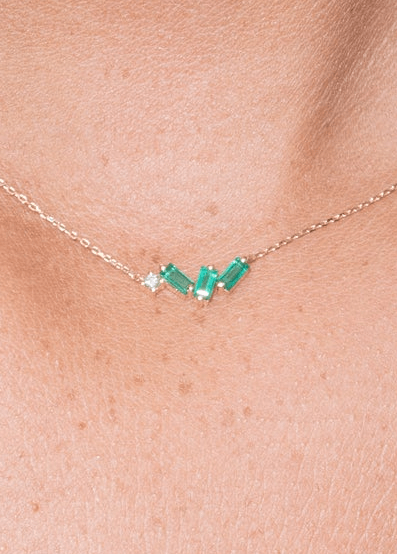 collier en émeraude et diamant 18 carats Colliers