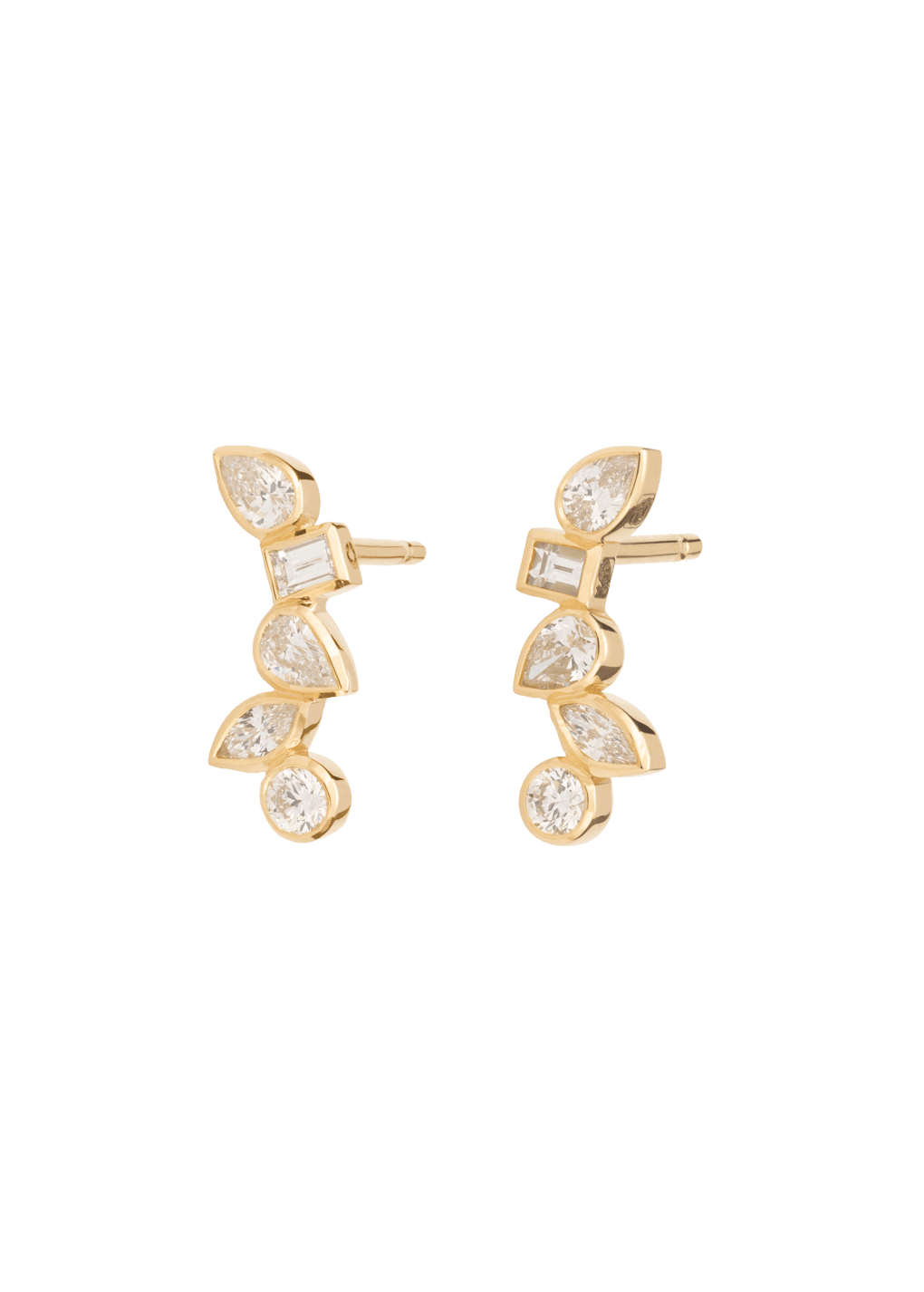 boucles d'oreilles flottantes en diamant 18k