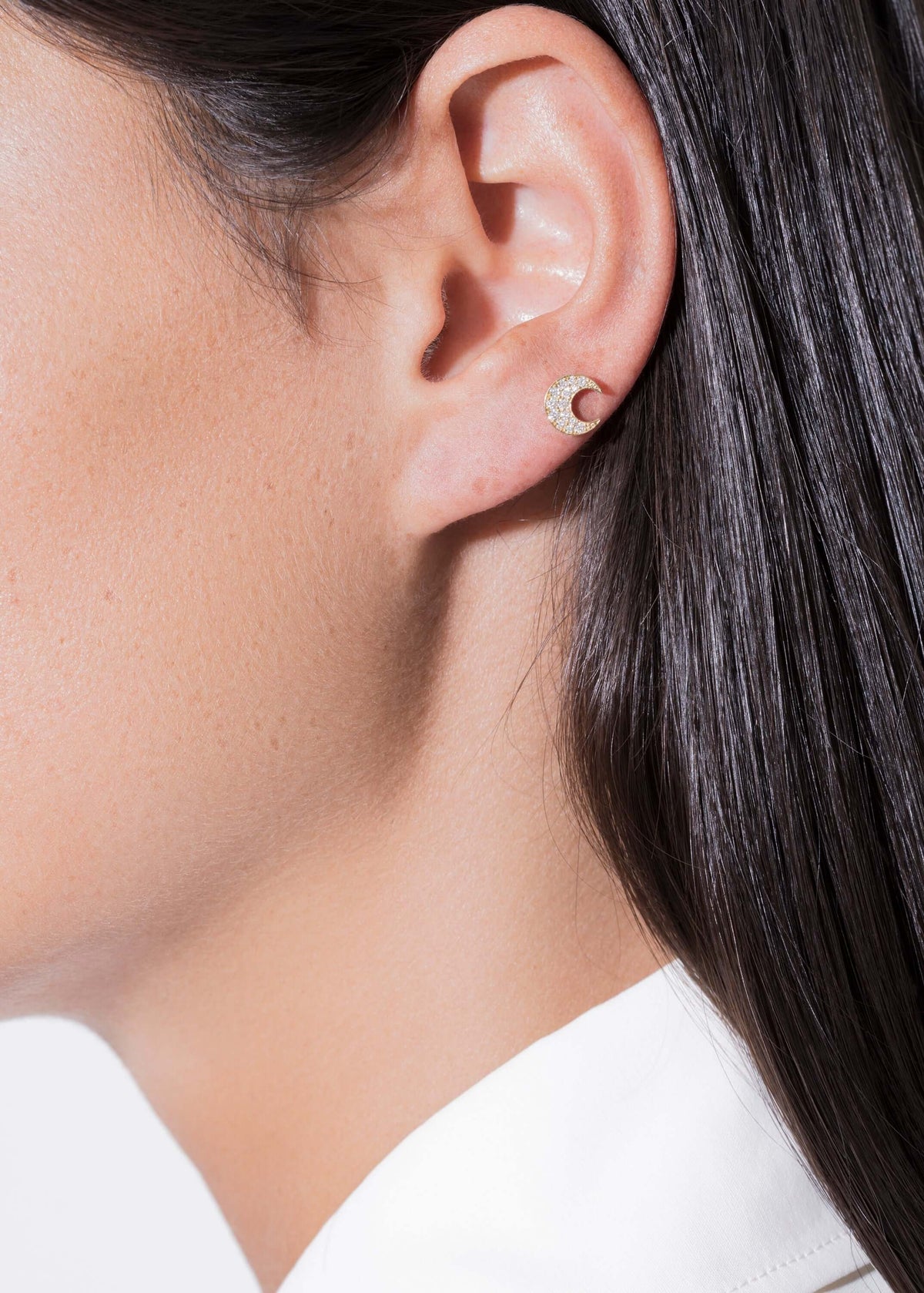 boucles d'oreilles clous champignon en diamant 18 carats