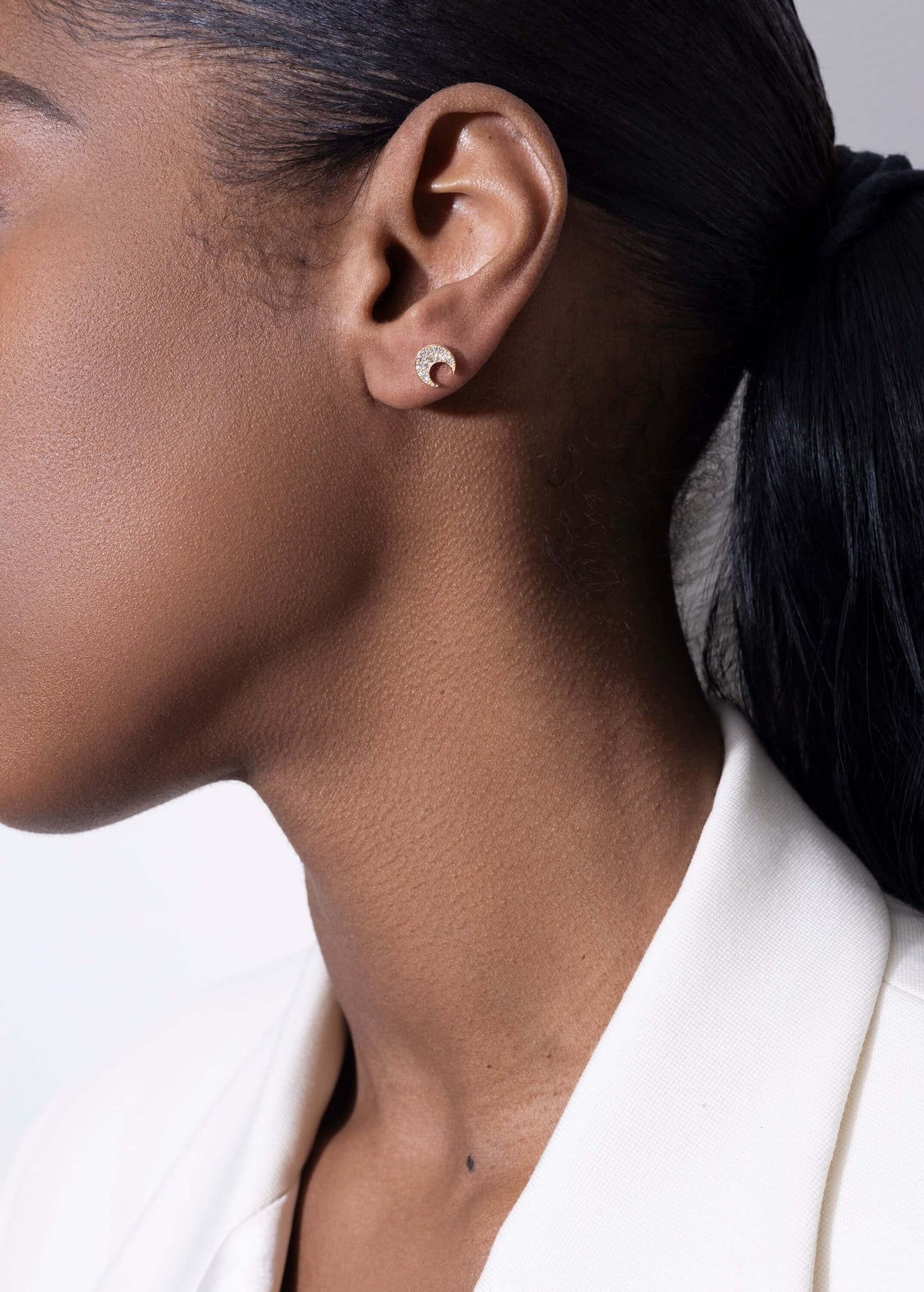 boucles d'oreilles clous mush émeraude 18k