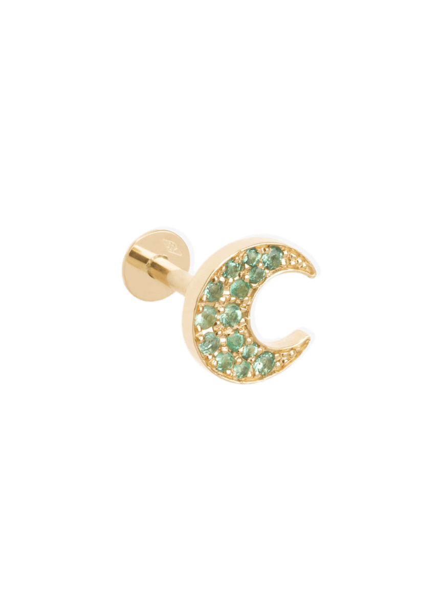 boucles d'oreilles clous mush émeraude 18k