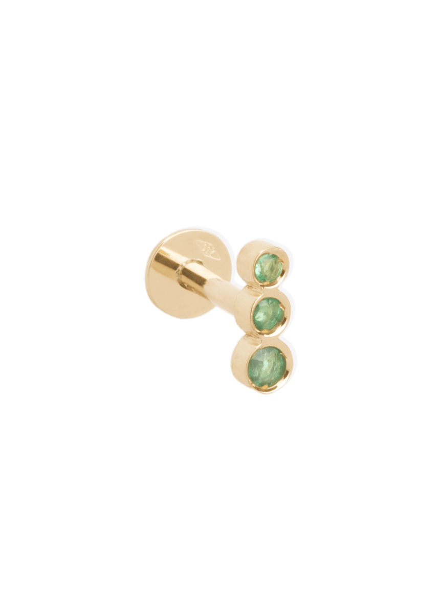 boucles d'oreilles clous émeraude 18k