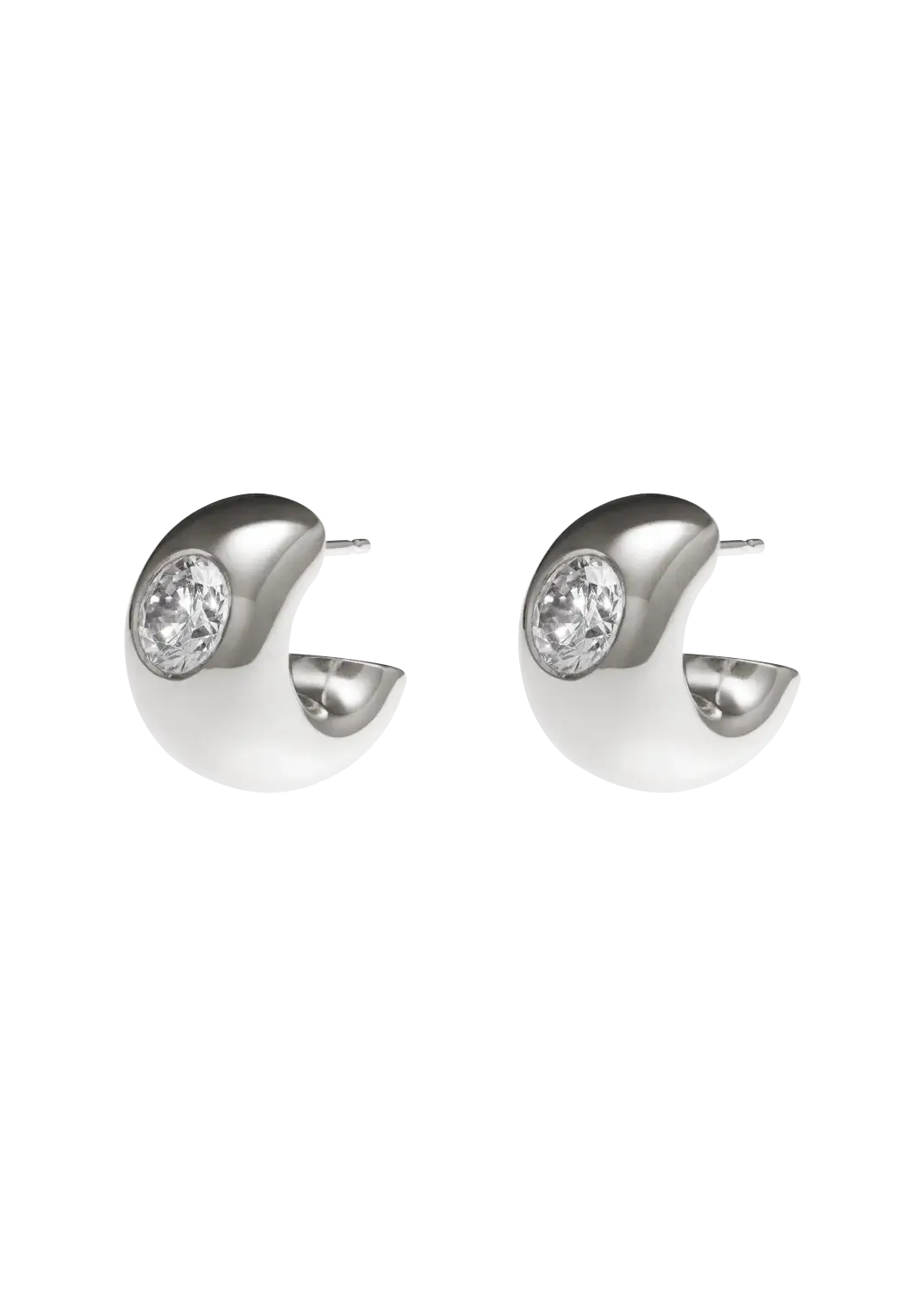 Violet Halo Huggies with Zirconia Earrings