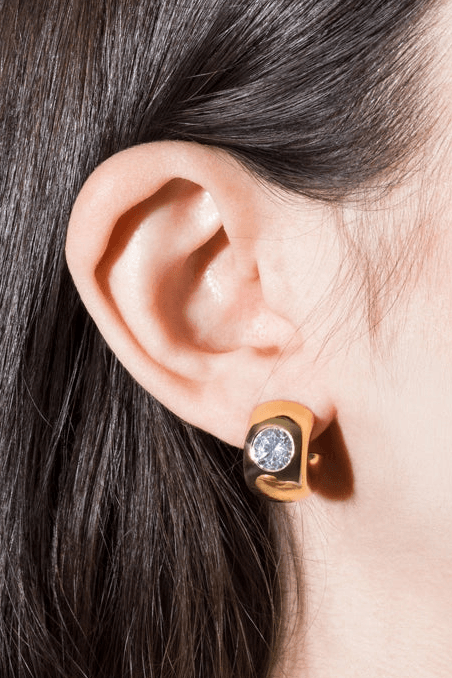 Violet Halo Huggies with Zirconia Earrings