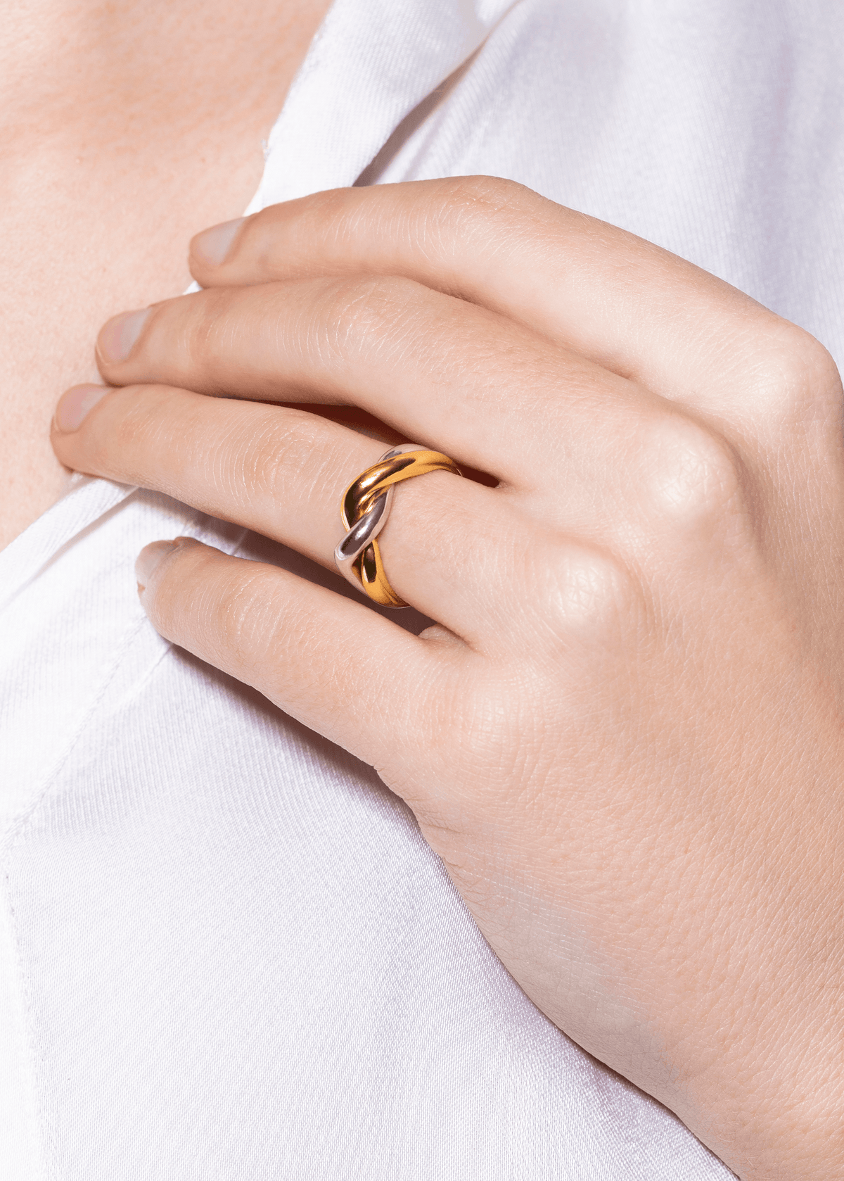 bague double tissée Anneaux