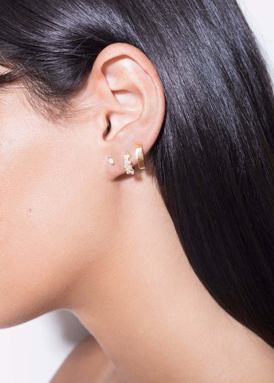 boucles d'oreilles huggies heptagone 18k