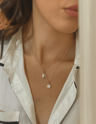 Round bezel 18k diamond necklace Necklaces