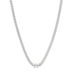 alphabet necklace with pendant W in silver
