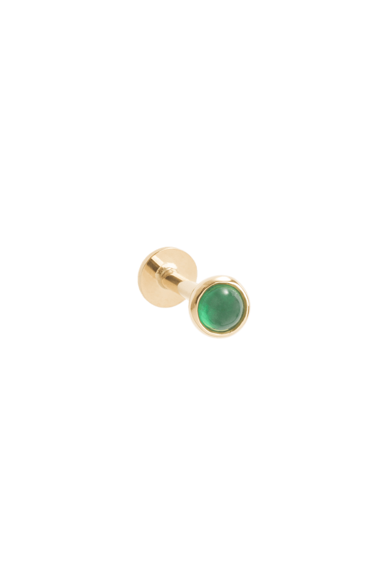 boucles d'oreilles clous balalaï 18k émeraude