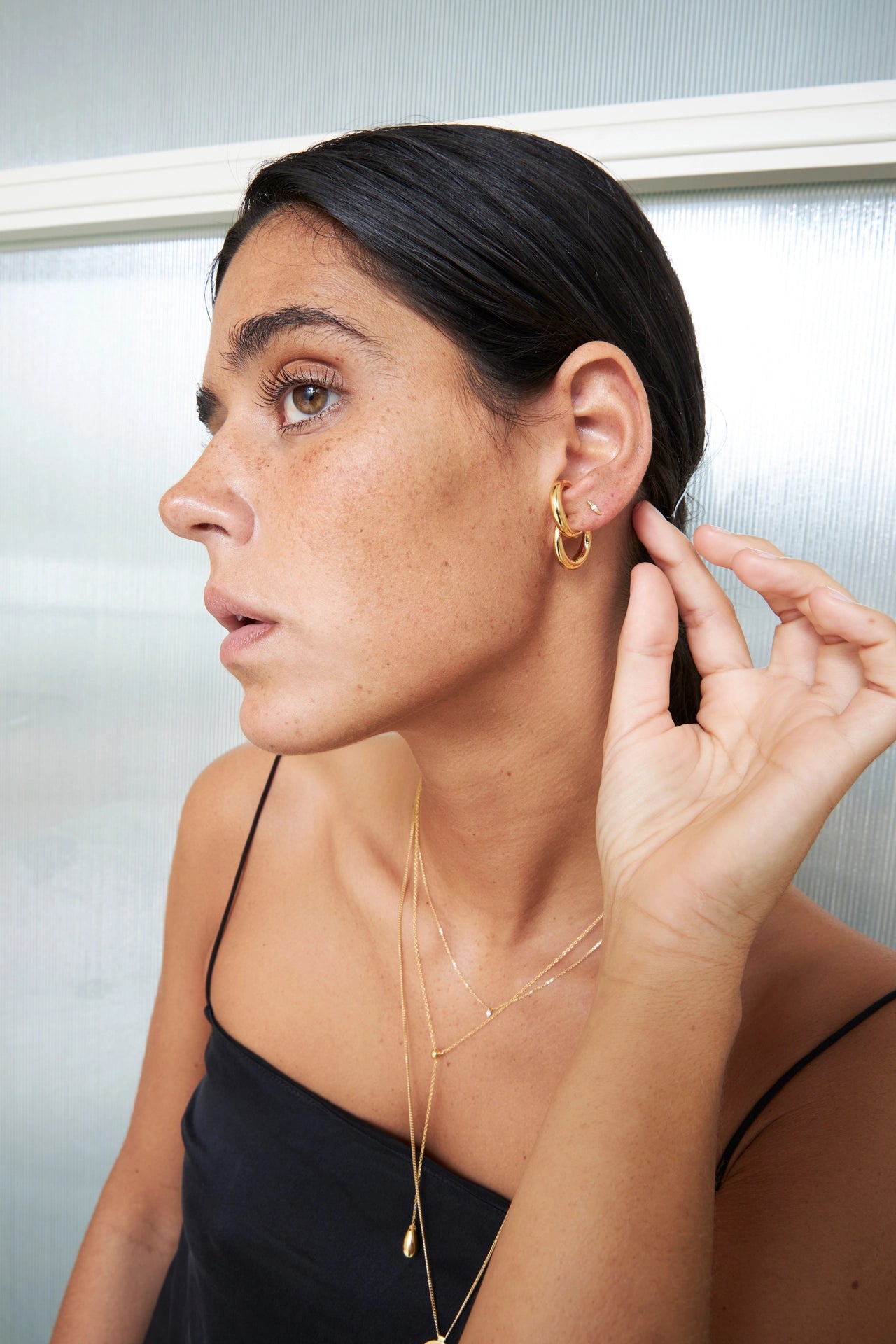 Boucles d'oreilles créoles cachées Clara
