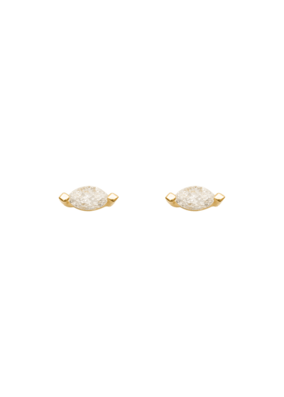 boucles d'oreilles clous en diamant poire 18k