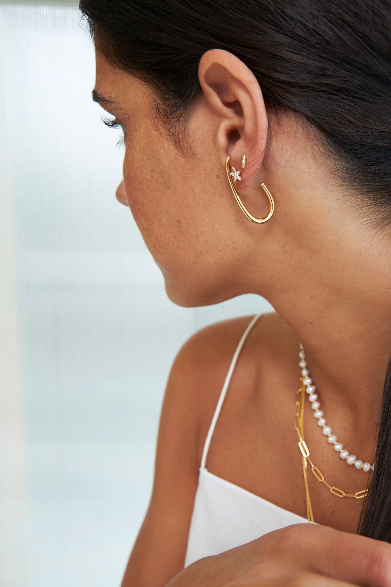 Boucles d'oreilles créoles ovales Elara