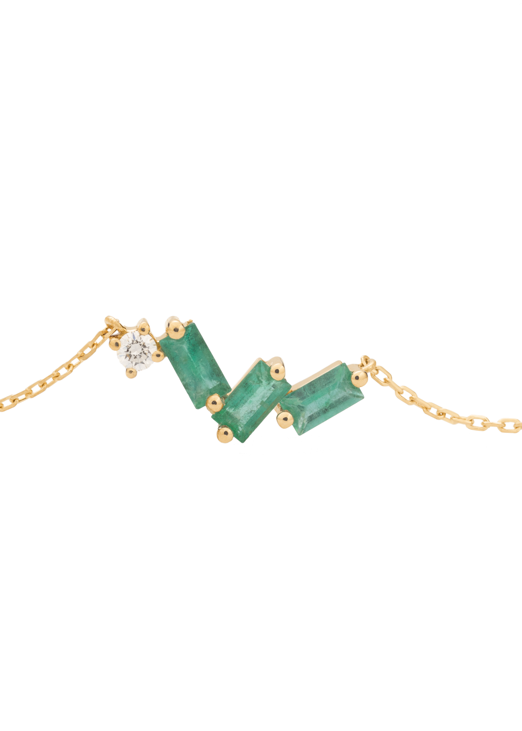 emerald and diamond 18k necklace