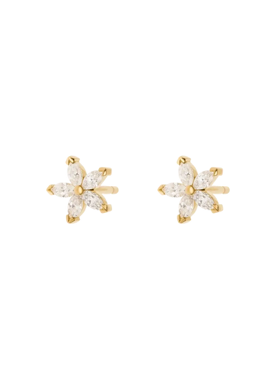 boucles d'oreilles fleur en diamants 18k Boucles d'oreilles