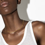 model wearing hannah choker in gold