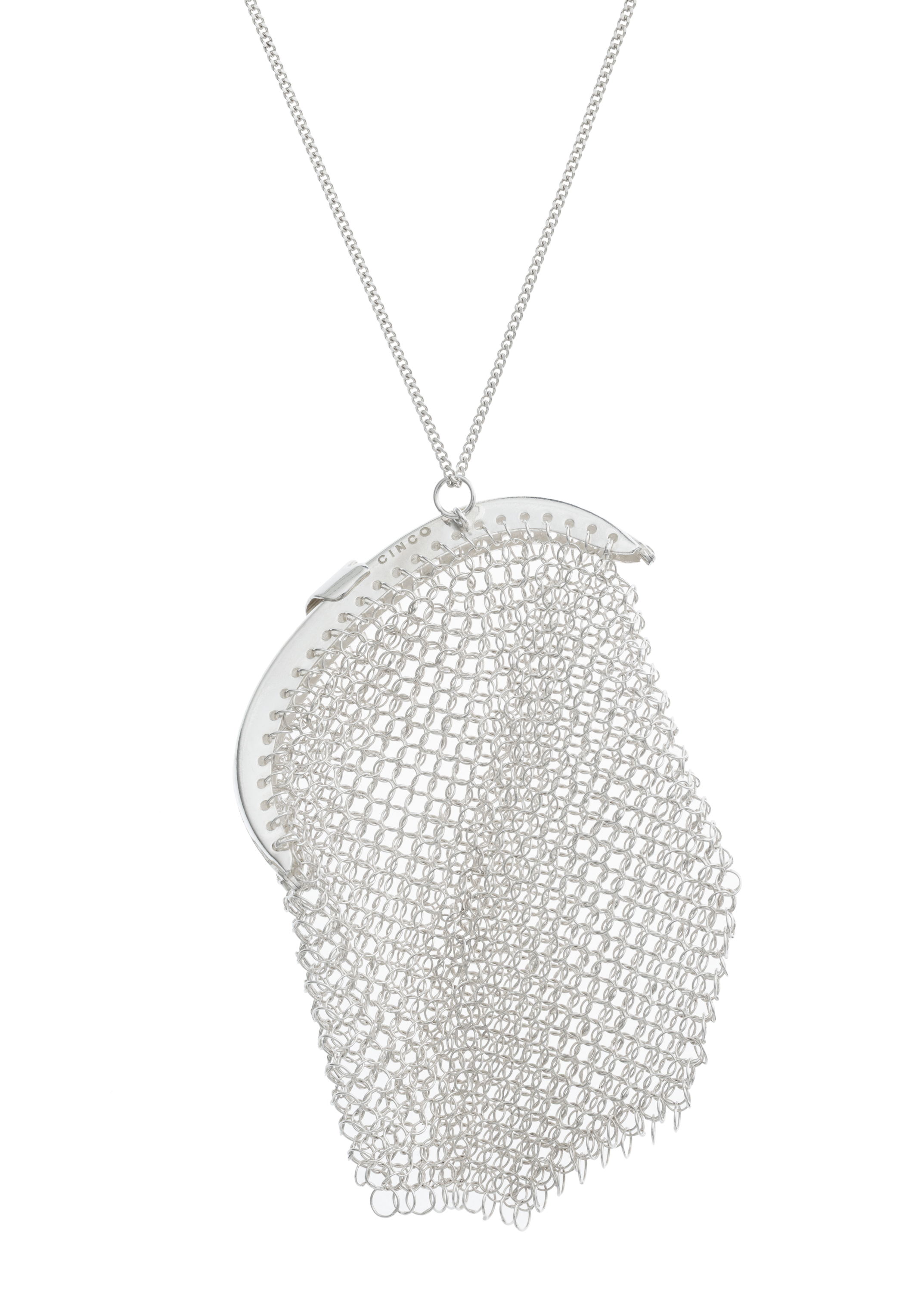 mesh necklace in silver