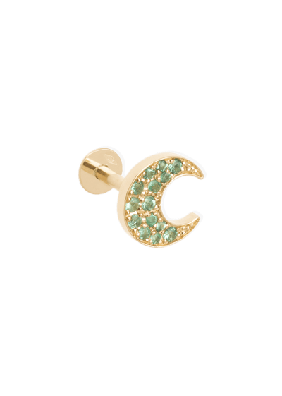 boucles d'oreilles clous mush émeraude 18k