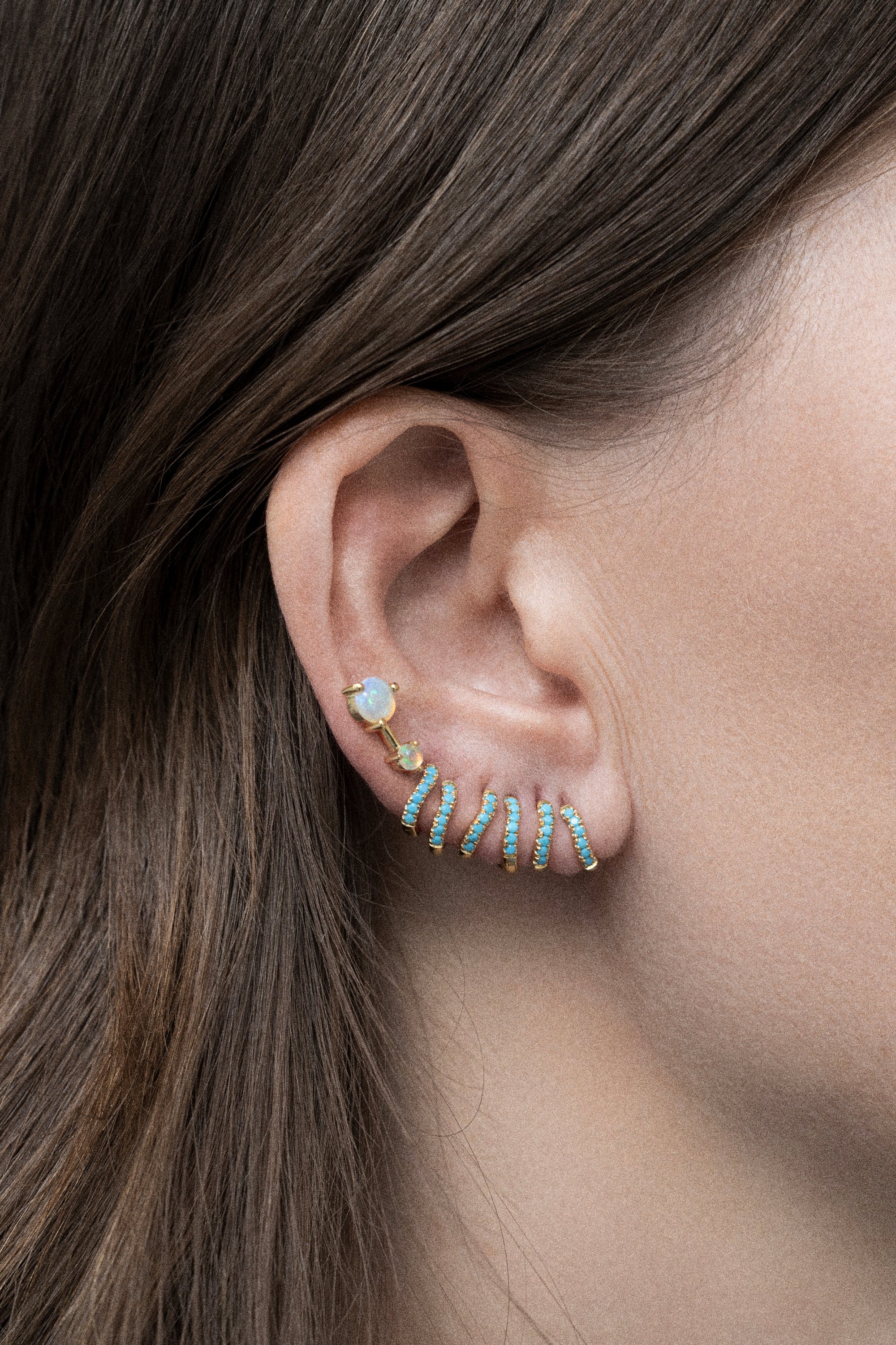 cate hoop 18k turquoise earrings