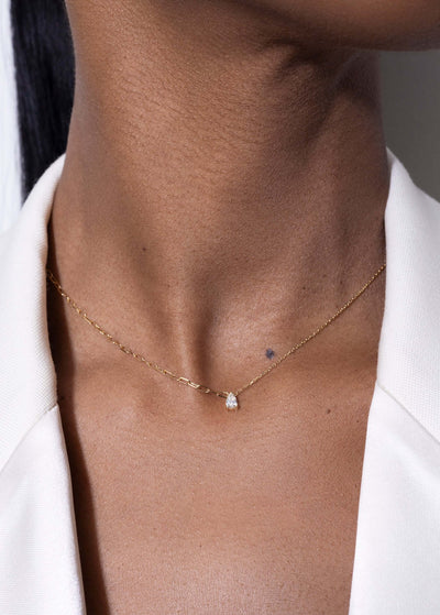 collier poire collier diamant 18k
