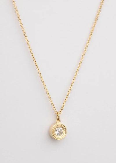 Round bezel 18k diamond necklace Necklaces