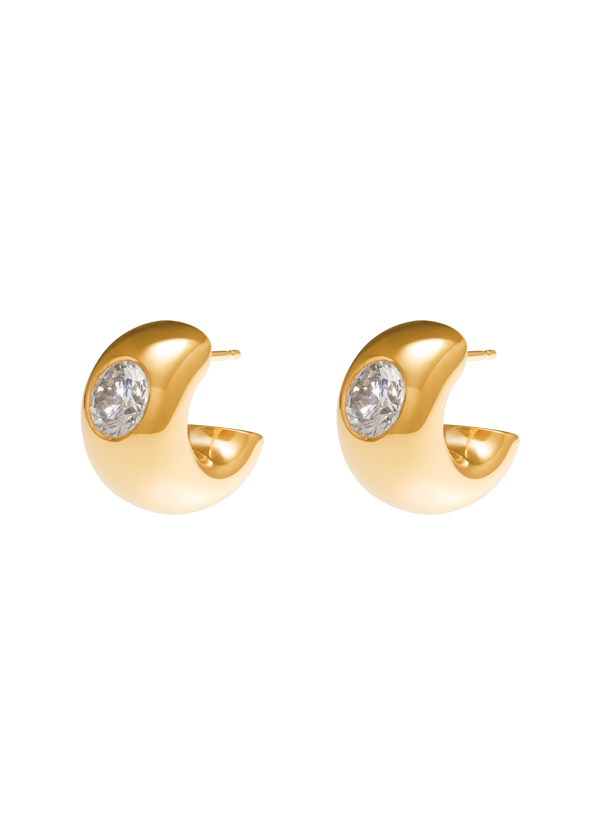 boucles d'oreilles créoles halo violet